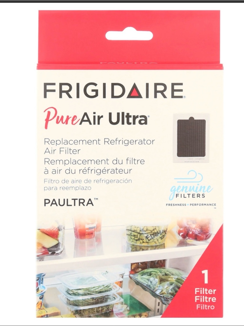 PureAir Ultra PAULTRA Replacement Refrigerator Air Filter - Red/White